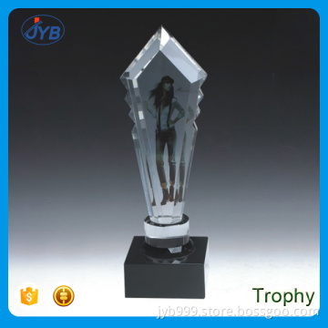 custom fancy clear crystal artwork trophy